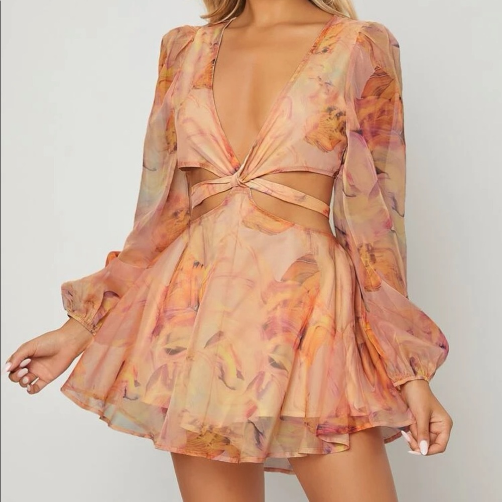 NWOT Size medium cutout waist orange two piece set